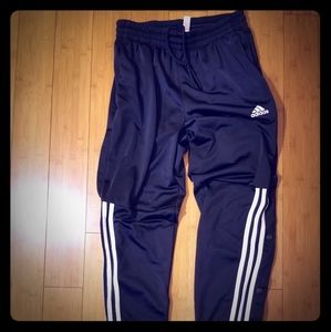 Black Adidas joggers with button down bottoms